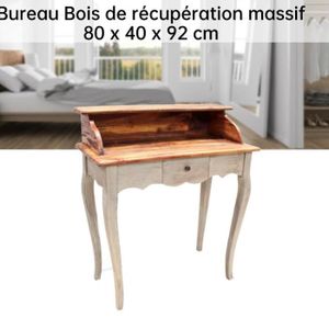 MEUBLE ÉTAGÈRE Bureau en bois de récupération massif - Belleshop - Vintage - Marron - 80 x 40 x 92 cm