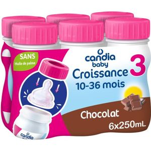 LAIT DE CROISSANCE CANDIA Baby Lait de Croissance 3 Chocolat - 6 x 250 ml - Dès 10 mois
