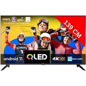 Téléviseur LED TV LED 4K 139 cm CHIQ U55QG7L - Android TV 4K, QLED
