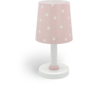 LAMPE A POSER Dalber - Lampe de chevet enfant - Starlight - Motif étoiles, L 15 cm, H 30 cm, Rose