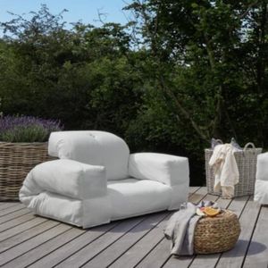 FAUTEUIL JARDIN  Fauteuil extérieur transformable HIPPO OUT couleur blanc  blanc Tissu Inside75