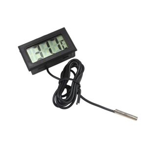Mini Thermomètre numérique LCD extérieur/intérieur Hygromètre Température  Humidité avec sonde de câble de capteur externe câblé pour volaille  d'aquarium pour incubateur de reptiles : : Jardin