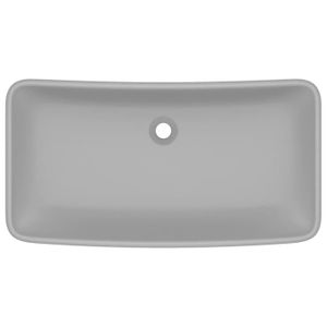 LAVABO - VASQUE Lavabo en céramique rectangulaire de luxe gris clair mat 71x38 cm - YOSOO