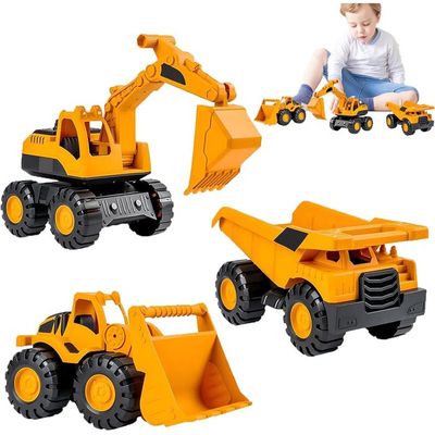 EYLM Pelleteuse 3-en-1 – Véhicule De Construction Avec Tracteur, Chargeur Frontal Et Rouleau Compresseur – Jouet Éducatif DIY Pour Enfants De 3 à 6 Ans