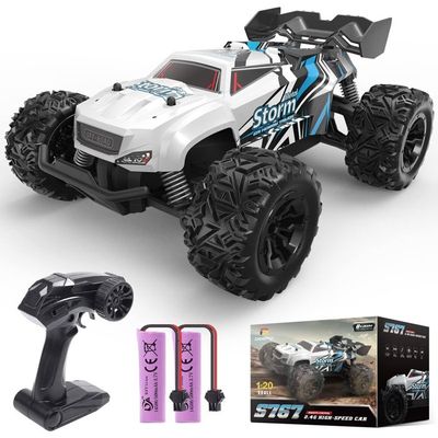DEERC Voiture Télécommandée Rose – 1:16 RC Avec Brouillard, Musique, Lumières LED, 2.4GHz Tout-Terrain, Cadeau Enfant Fille