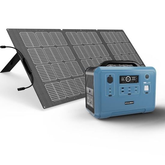 FULLSENT Générateur Solaire Portable, 1200W Avec Panneaux solaires monocristallins flexibles, 100W;Générateur d'Énergie de 1248Wh av