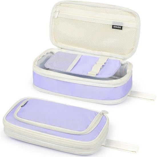 Trousse Scolaire Stitch - 3 Compartiments, 22x12cm, Fournitures Collège/Lycée