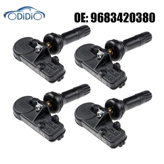 Lot De 4 Capteurs De Pression Des Pneus - Références OEM 9683420380, 8620260, 5430W0 - Pour Plusieurs Modèles De Voitures