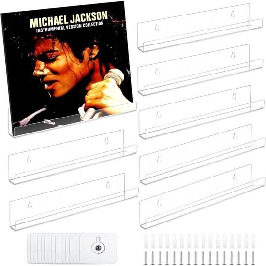 Display Vinyle Déco 12 Supports Muraux Vinyles Acrylique - Présentation Collection Présentoir Albums Acrylique