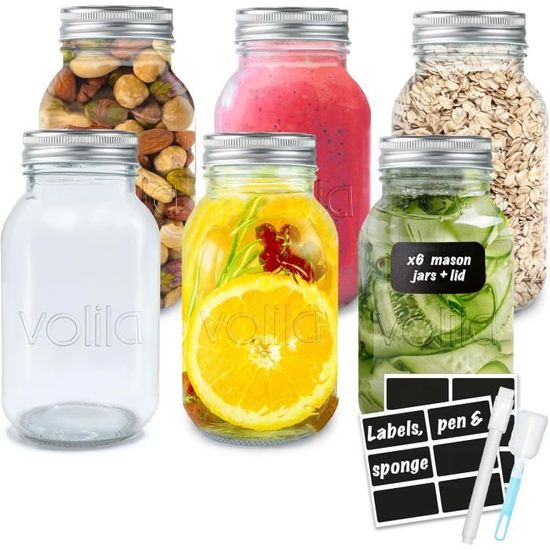 Bocaux en Verre Conserve Pots et Bocaux de Conservation pour Porridge