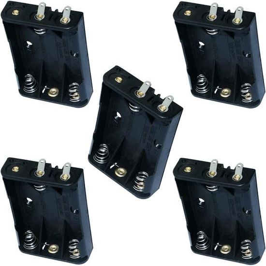 Lot De 5 Boîtiers Porte-piles Pour 3xAAA - Prise Chassis Bec - Pour Bricolage Et Remplacement