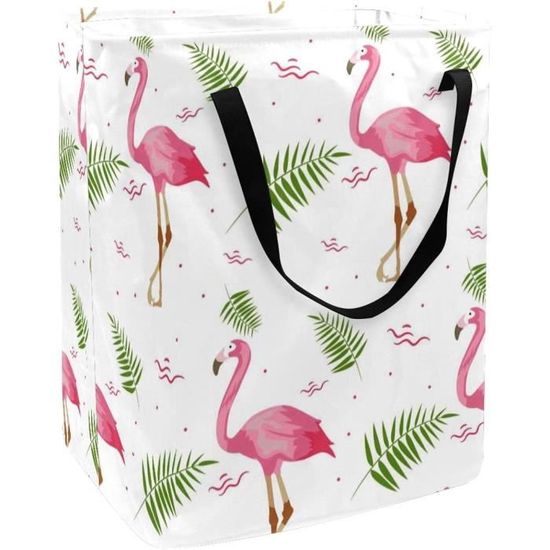 A.Monamour Rideau De Douche En Tissu Imperméable Avec Deux Flamants Roses Debout Dans L'eau - Avec Crochets - Peva Non Plastique - 180 X 200 Cm