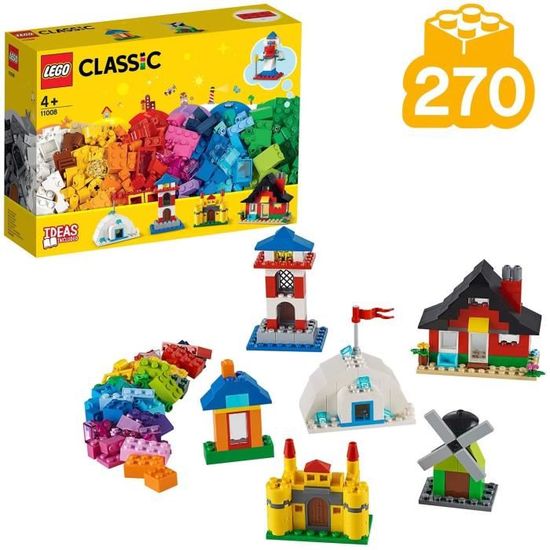 Jeux de construction LEGO Classic Briques et maisons, Ensemble de construction, Jouets préscolaires pour enfants de 4 an 52808