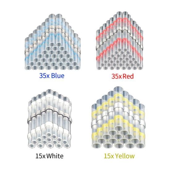 Série Peep Hole Terminal Fil Connecteur Kit Cosse De Câble Terminaux En Cuivre Kit De Tube Thermorétractable (60Pcs Terminaux 60Pcs Tube Thermorétractable Couleur Assortie