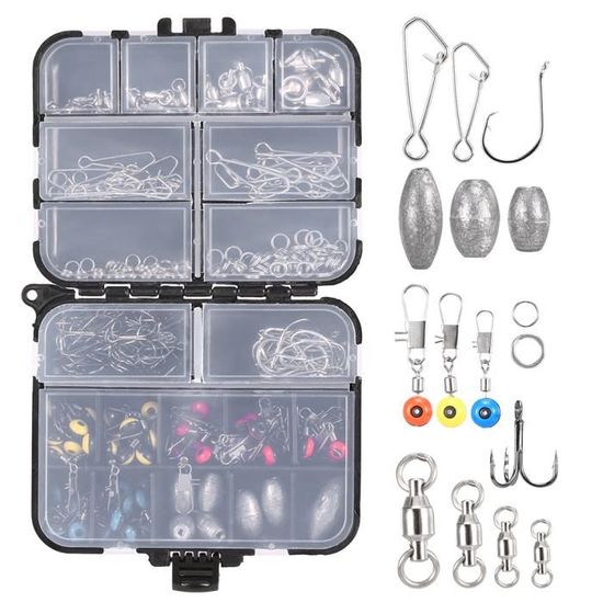 Lot De 15 Plombs De Pêche Alwonder 3g à 30g - Avec Émerillons - Poire Bateau - Accessoires Pêche