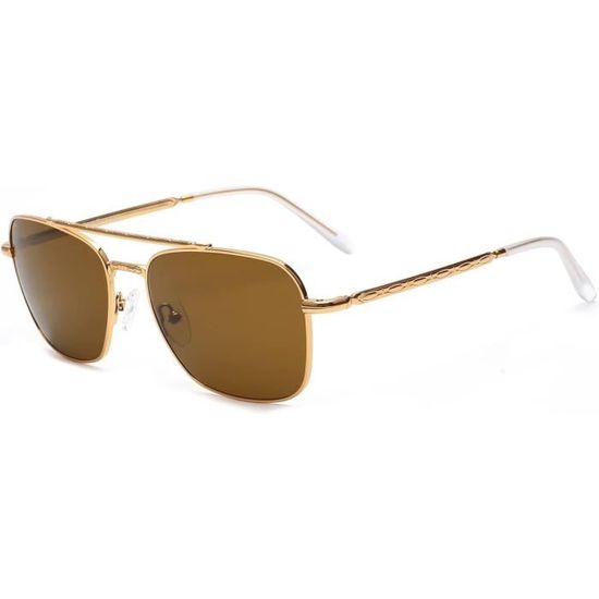 Lunettes De Soleil Aviateur Hally & Son HS679 - Monture Dorée, Verres Verts Dégradés - Neuf étiqueté