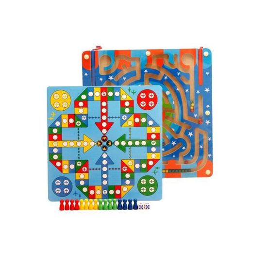1pc Board Maze Magnetic Kit Jeu avec 2 Track Pen Perle Double Face Avion échecs Labyrinthe magnétique Puzzle Jouet Enfants Jou