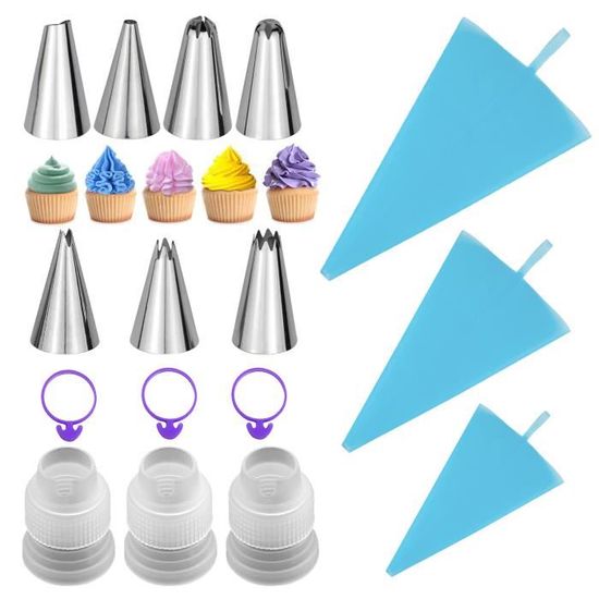 Kit De Poche à Douille Professionnel 124 Pièces - Embouts Inox Et Poches Jetables Pour Pâtisserie