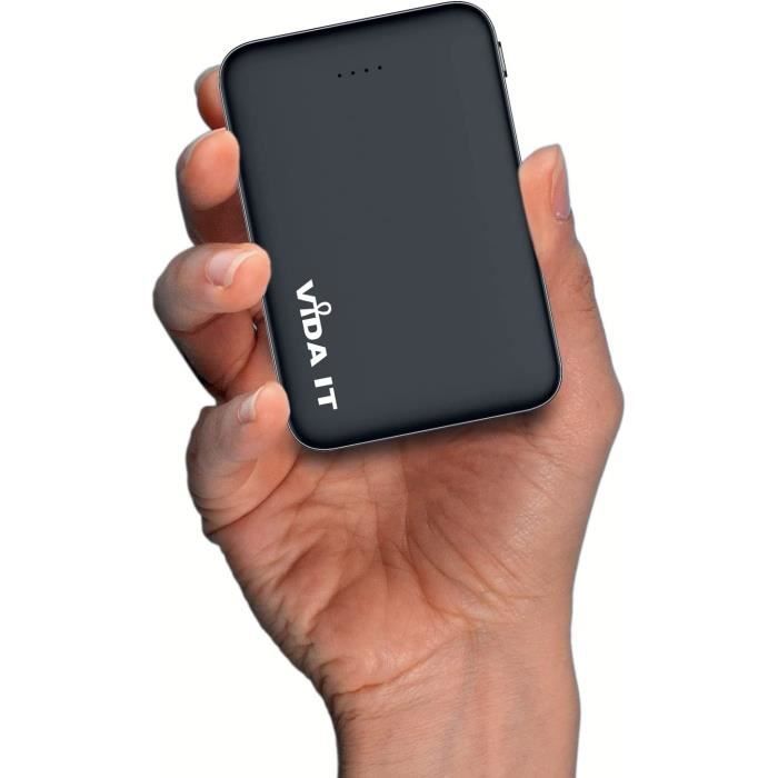 YOBON Batterie Externe 10000mAh Mini Power Bank Chargeur Portable pour  Téléphone Portable avec 2 Portes Sortie 2,4A - Noir - Cdiscount Téléphonie