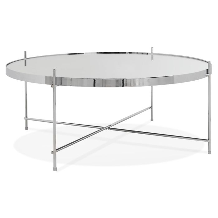 Table basse de salon 'KOLOS BIG' couleur chrome