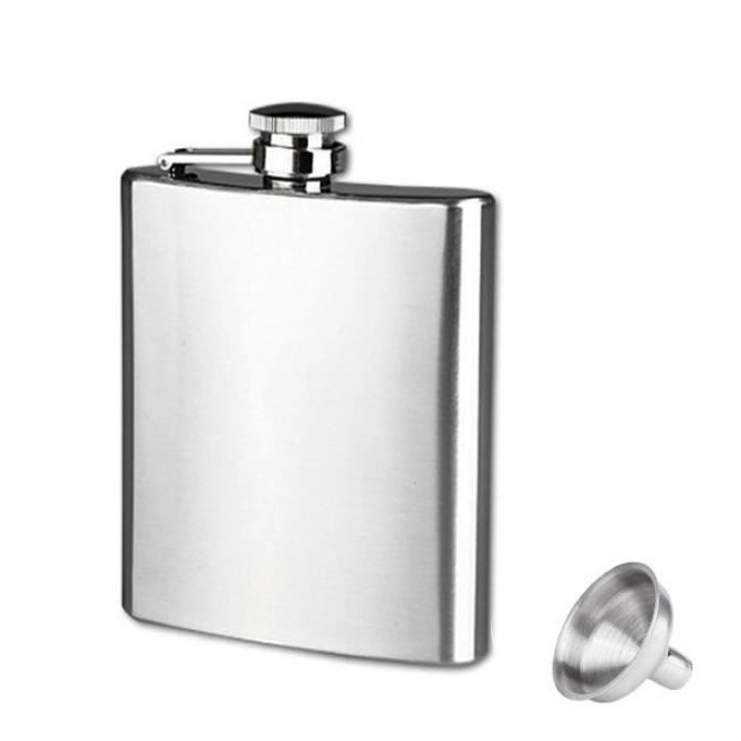 18 oz en acier inoxydable de poche Flasque Alcool Whisky d'alcool bouchon à visBallon HUL944