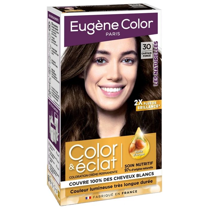 EUGENE COLOR Crèmes colorantes permanente Les naturelles N°30 chatain foncé