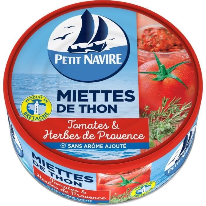 PETIT NAVIRE - Miettes De Thon Tomates & Herbes De Provence 160G - Lot De 4