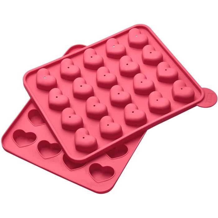CAKE 83024 Moule pour Cake Pops Forme Coeligur Silicone Rose 20 x 15 x 10 cm445