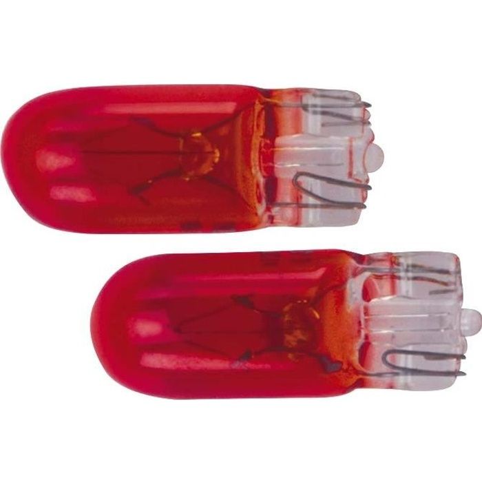 AutoStyle lampe automatique T-10 12 Volt 5 Watt Rouge 2 pièces