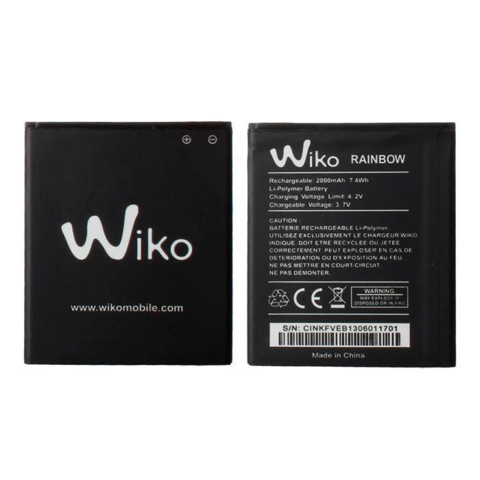 Batterie d'origine et officielle pour Wiko Rainbow - 2000mAh