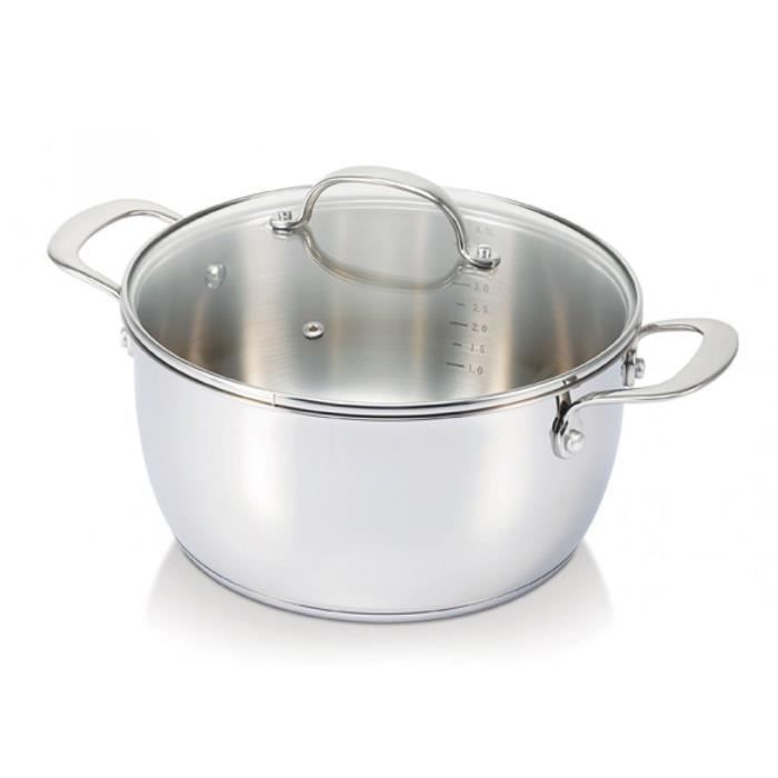 Faitout Belvia inox d.28cm + couvercle