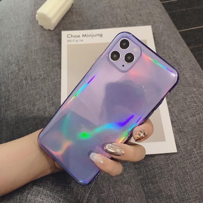 Coque Laser Brillante + Verre Trempé pour iPhone 12 Pro Max (6,7\
