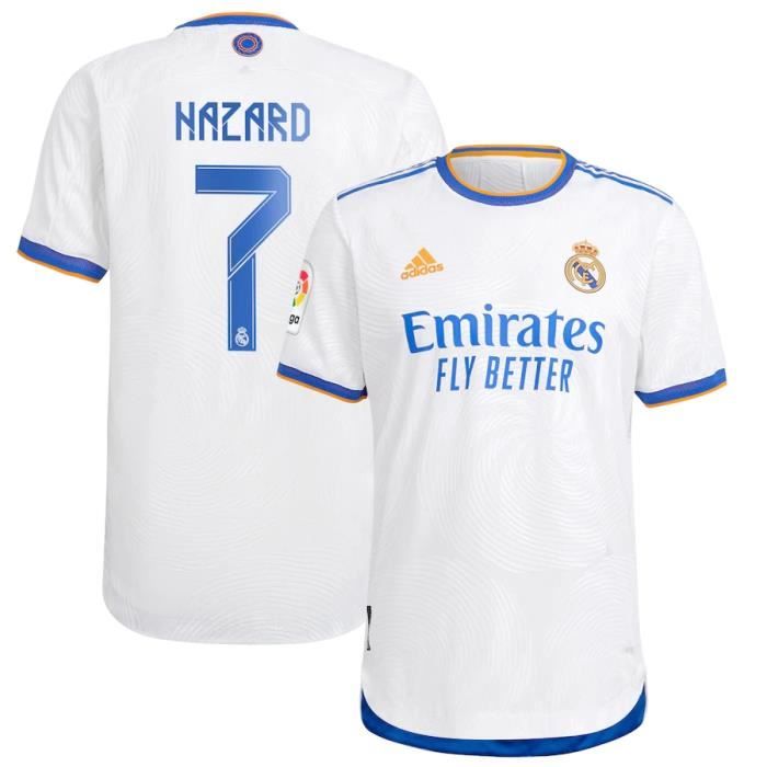 Nouveau Maillot de Foot 7 Eden Hazard Reals Madrids 2021 2022 Pas Cher pour Homme