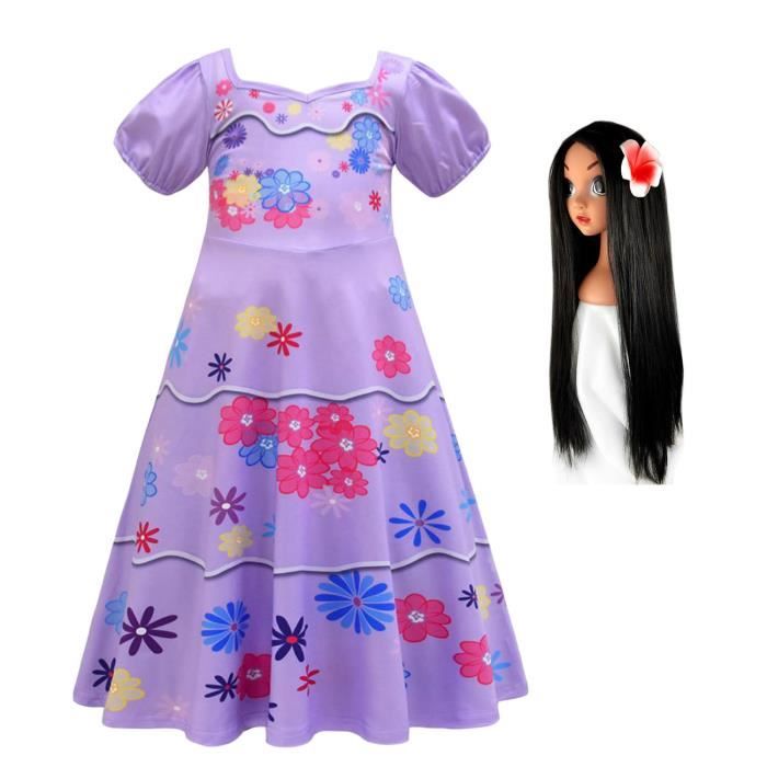 AmzBarley Encanto Déguisement Filles Isabela Dolores Luisa Pepa Robe Princesse Vêtements pour Enfants Costume avec Sac 2-10Ans