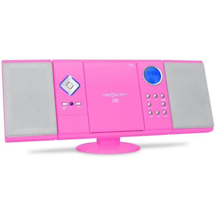 OneConcept V-12 - Chaîne HiFi, Radio CD, Lecteur CD Radio, Interface Bluetooth, Lecteur CD-MP3, Port USB, Tuner Radio AM FM, 20 plag