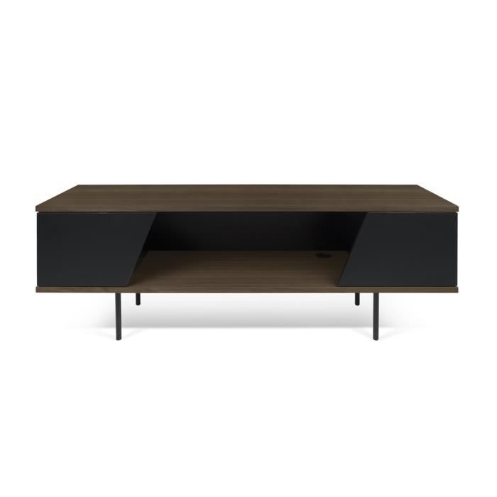 Meuble TV 1 niche et 2 portes en bois L140cm DIXIE