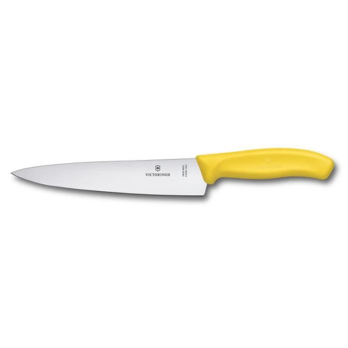 Couteau à découper manche fibrox jaune lame ino…