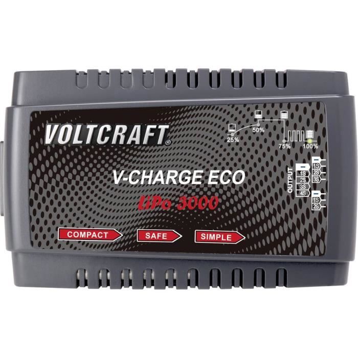 Chargeur de modélisme 230 V 3 A VOLTCRAFT V-Charge Eco LiPo 3000 Li-polymère