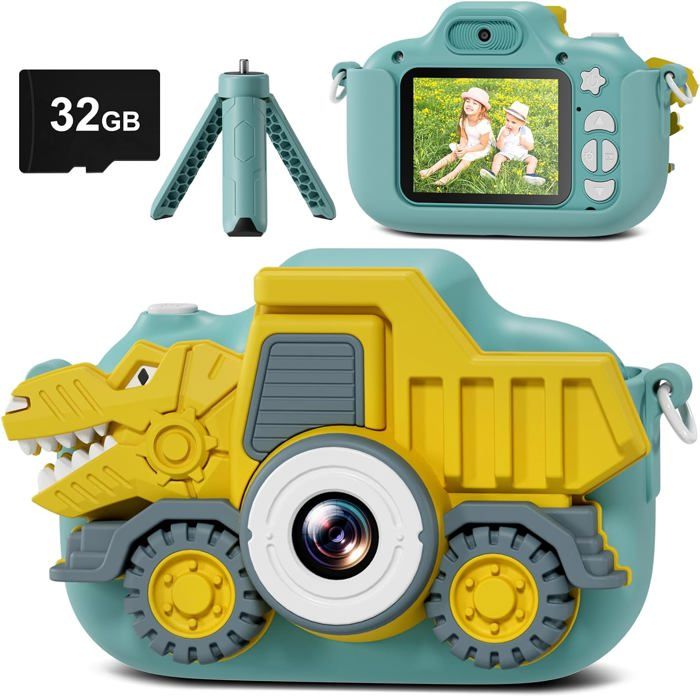 Appareil Photo Enfant 20MP – Numérique Rechargeable Avec écran IPS 2,0″ – Carte 32 Go Incluse – Vidéo HD 1080p – 5 Jeux – Cadeau 3-12 Ans (bleu)