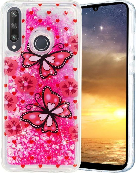 Coque Silicone Transparente à Paillettes Pour Huawei P50 Pro - Protection Anti-Choc Avec Motif Fleuri - Rose, Bleu, Violet