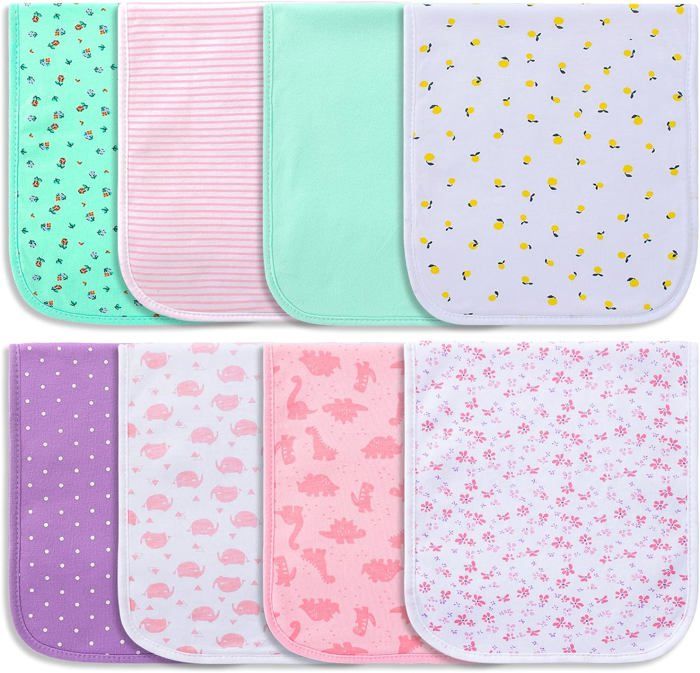 Lot De 7 Bavoirs Bébé Little Lucky Baby - 100% Coton Doux - Bandana Absorbant - Blanc