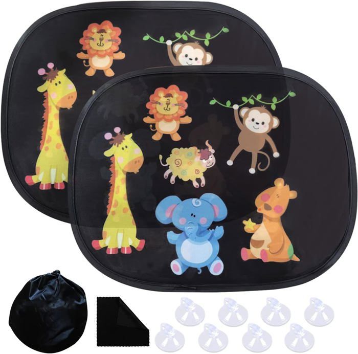 Pare-soleil Voiture 4 Pièces – Ventouses – Protection UV Pour Bébé Et Passagers – Universel