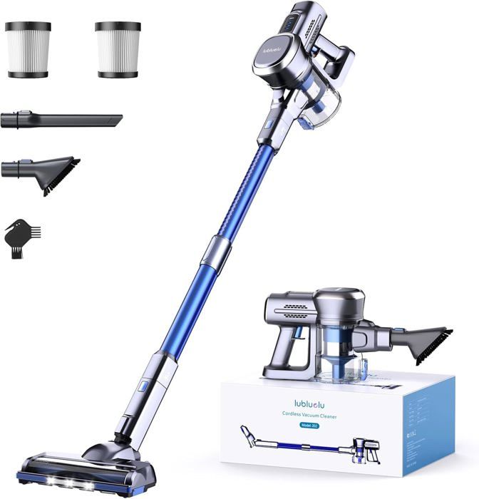 Aspirateur à Main 25000Pa Puissant 4-en-1 Avec Écran - Argenté Pour Voiture Et Maison
