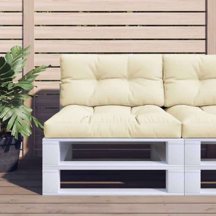 vidaXL Coussin de palette Crème - vue 8