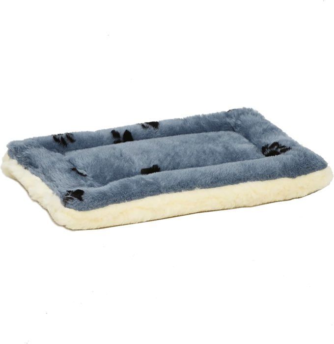 Comparer les prix de Coussin Pour Animal De Compagnie,Réversible,En Polaire,Motif Empreintes De Pattes Midwest Quiet Time 43,18X27,94Cm,Bleu