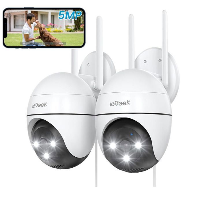 4K 8MP Caméra Surveillance WiFi Extérieure Avec Projecteur, 2