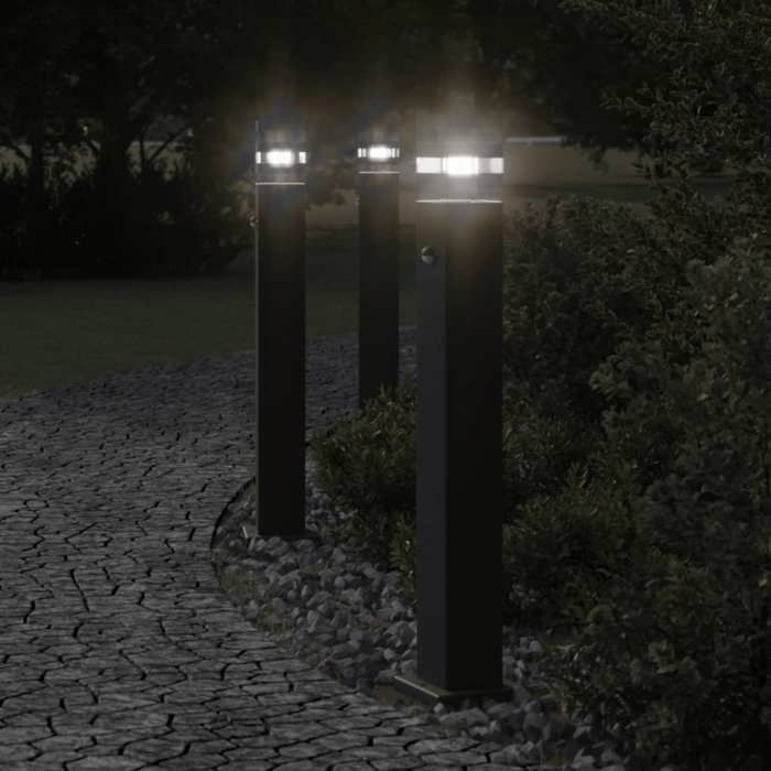 vidaXL Lampadaire d'extérieur avec capteur 80 cm aluminium éclairage au sol d'extérieur éclairage au sol de jardin 4006401