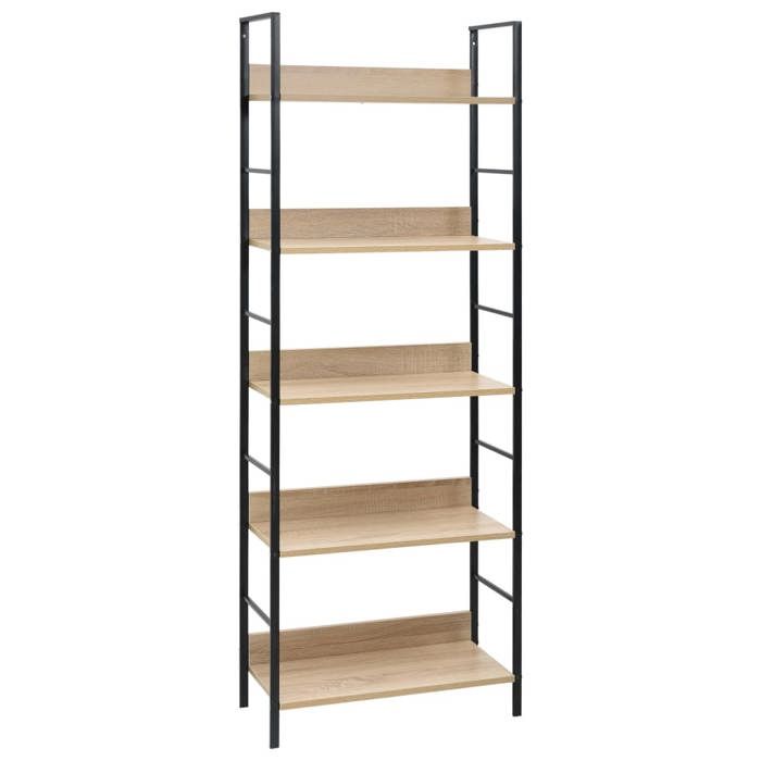 SALE 2025Bibliothèque Moderne - Colonne Étagère à 5 niveaux chêne 60x27 6x158 5 cm bois ingénierie 16 2 Kg 2634