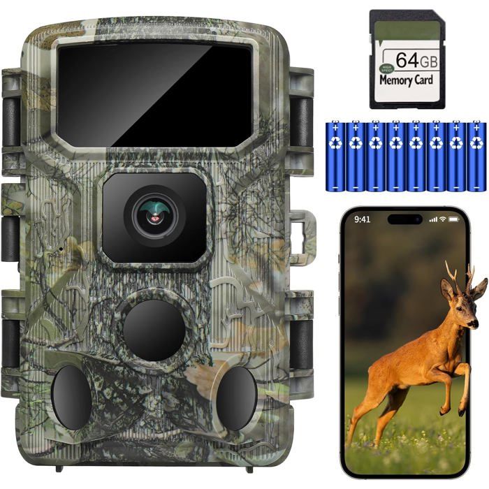 Caméra de Chasse Wifi 32MP 4K Vitesse de Déclenchement 0.2s Vision