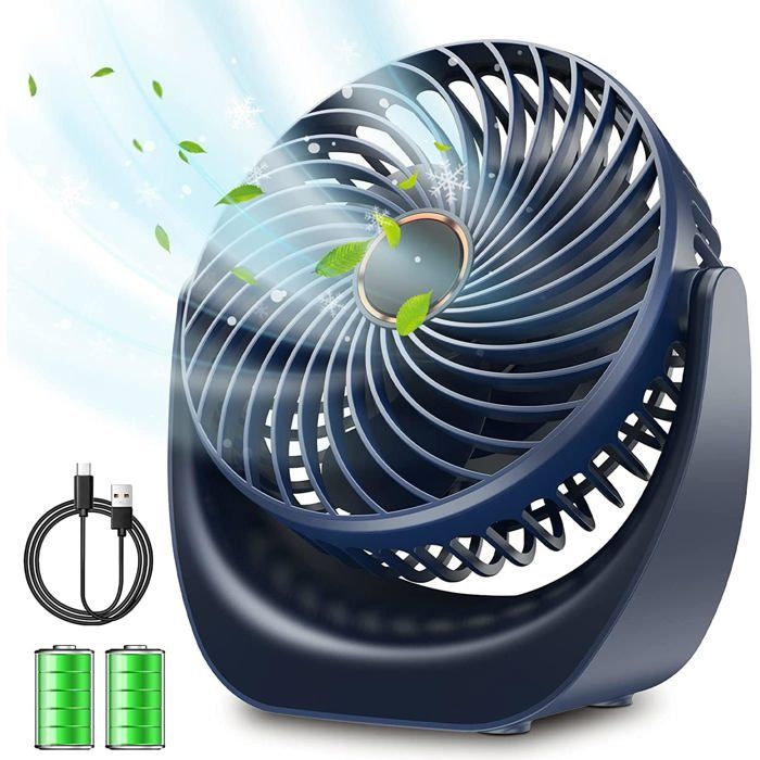 Ventilateur Bureau Silencieux Usb Avec Rechargeable Batterie 4000Mah5 Vitesse Petit Ventilateur Table Pour La ChambreDomairCuisi - Laroy Duvo